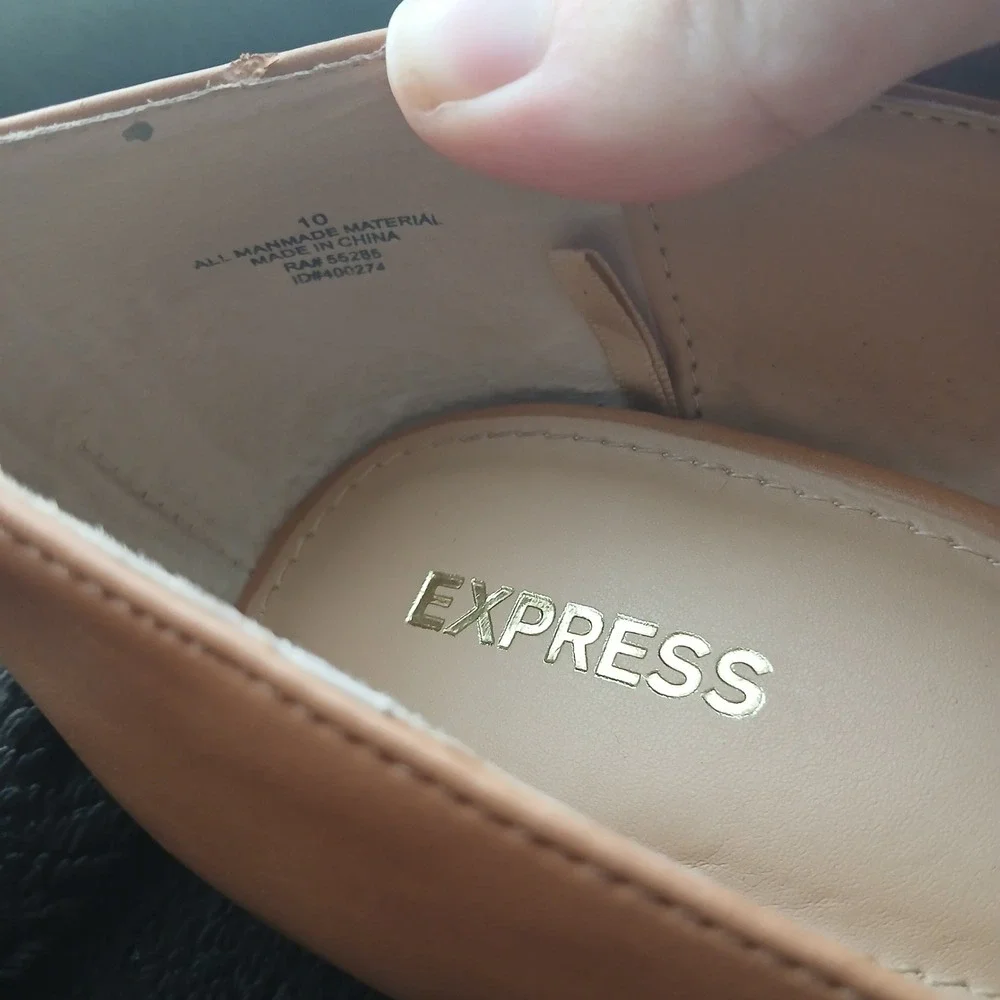 Express Pointed Toe Pumps 10 Tan Nude Stiletto Heels Office Siren Professional